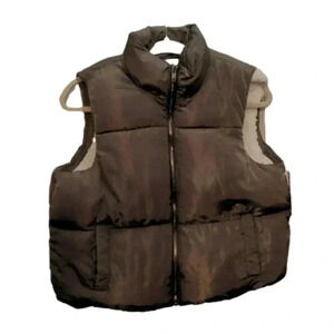 Liv & Lottie Juniors' Faux Faux Shearling Lined Cropped Puffer Vest